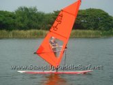 Windsurfing the Starboard Super 12-6 SUP at Lake Bung Taco in Bangkok Thailand