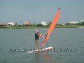 Windsurfing the Starboard Super 12-6 SUP at Lake Bung Taco in Bangkok Thailand